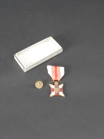null Belgique. Médaille des donneurs de sang en bronze et émail. On y joint la Médaille...