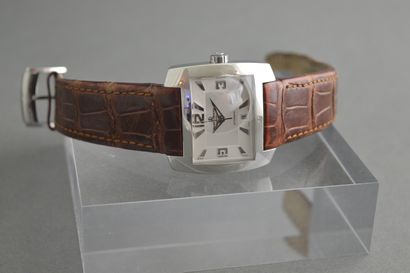 null BAUME MERCIER. Men's watch, Hampton Spirit steel model, radiant dial with date....