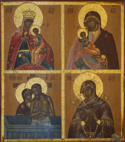 null 
ICON of the Virgin. Tempera on wood. Russia XXth century. The icon represents...