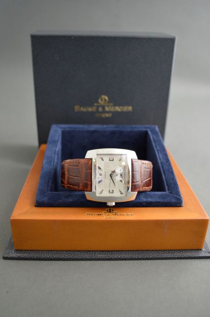 null BAUME MERCIER. Montre d'homme, modèle Hampton Spirit acier, cadran rayonnant...