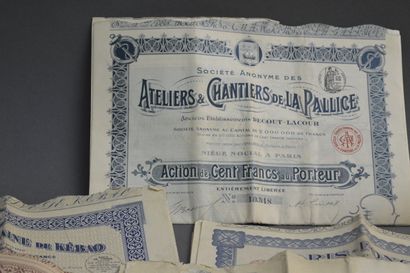 null Lot of French and foreign shares, and Chamber of Commerce bills.