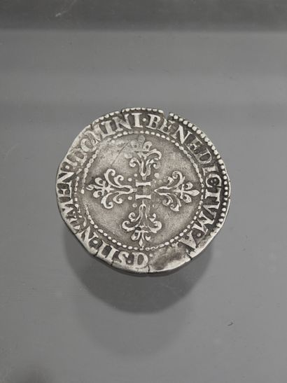null France. Franc with flat collar. 1578. Henri III in silver. Good condition with...