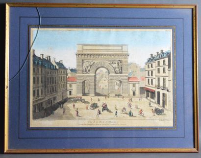 null WICHNYTHER and CHEREAU. View of the Porte St Martin. Engraving enhanced with...