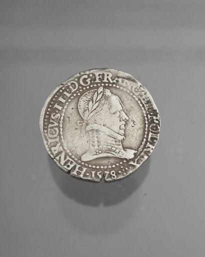 null France. Franc with flat collar. 1578. Henri III in silver. Good condition with...