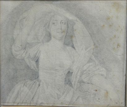 null Ecole Française du Milieu du XVIIIème siècle. Portrait d'une dame de qualité...