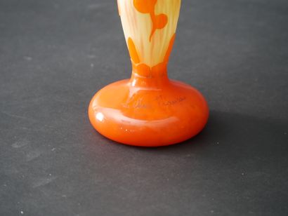 null THE FRENCH GLASS, Cup in multi-layer glass with yellow bottom jaspered and orange...
