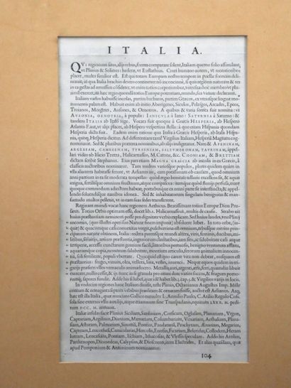 null ECOLE ITALIENNE du XVIIIe siècle. Carte d'Italie, gravure en couleurs, titrée...
