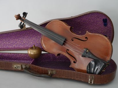 null Joseph BERGER 4/4 violin of 1920 with original hazel brown color, ebony fingerboard,...