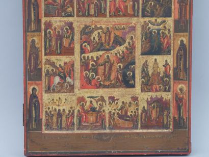 null ICON of the twelve main feasts. Tempera on wood. Russian school of the late...