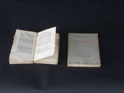 null LOT de deux volumes brochés: Délires, André BAILLON, SENAC Editeur, Paris, 1927...
