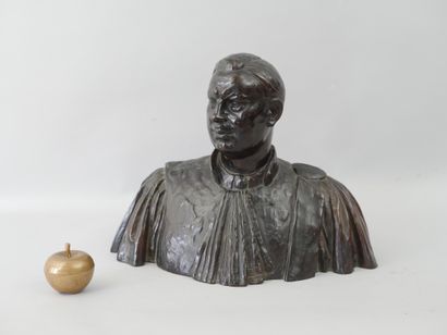 null Adelin SALLE (1884-1952). "Portrait d'un magistrat", buste en bronze à

patine...