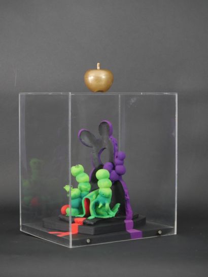 null César BAILLEUX (né en 1937) Sculpture-volume, technique Mixte sous plexiglass,...