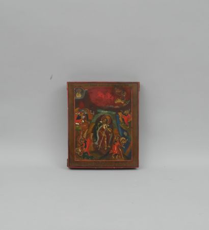 null ICON of the Holy Prophet Elijah. Tempera on wood. Russian school of the XVIIIth...