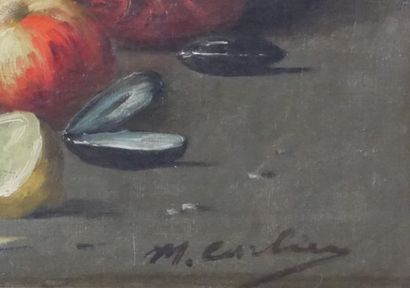 null Maurice CARLIER (1894-1976) Nature Morte au Homard. Huile sur toile signée en...