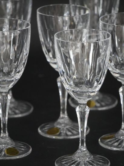 null 
Lorrain craftsmanship LES GRANDS DUCS. Suite of six water glasses and six wine...