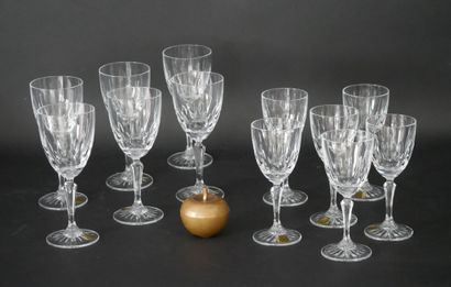 null 
Lorrain craftsmanship LES GRANDS DUCS. Suite of six water glasses and six wine...