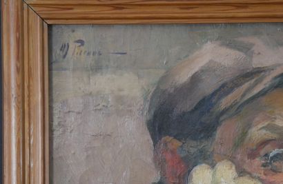null Maurice PIRENNE (1872-1968) Portrait de fumeur. Huile sur toile signée en haut...