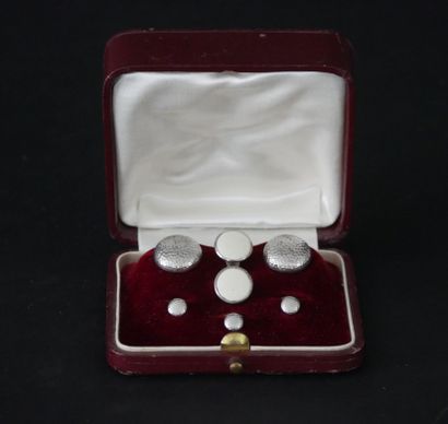 Set of two pairs of collar buttons and three...