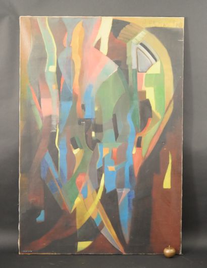 HERMAN. Composition. Oil on canvas signed...