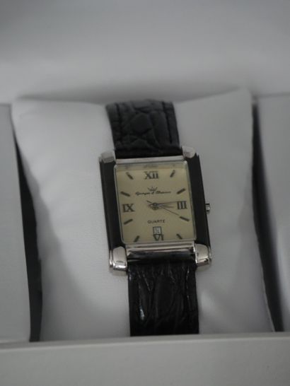 null Younger Bresson. Steel wristwatch, eggshell dial with Arabic numeral and index,...