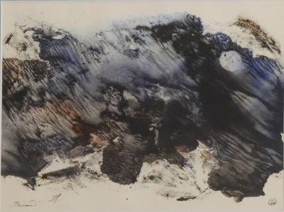 null DORA MAAR (1907-1997). Composition abstraite. Huile sur papier. Cachet d’atelier...
