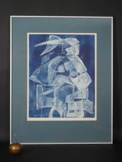 null Ruby HARTGRING (1938) Janus cubiste. Eau-forte en couleur signée à la mine de...
