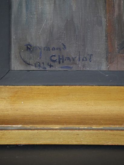 null Raymond CHARLOT (1879-?) Jeune femme à la fenêtre. Huile sur toile signée et...
