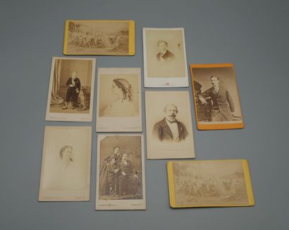 null LOT of 9 photos, albumen print on cartoline including portraits of the Emperor...