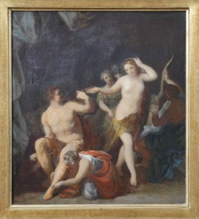 null FLEMISH SCHOOL of the beginning of the XIXth century. Diana and Mercury. Oil...