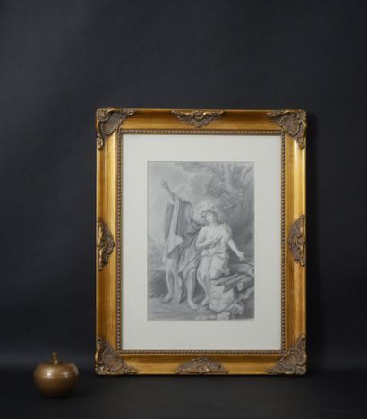 null GUILLEMET Antoine (1841-1918) The sacrifice of Isaac. Graphite on paper. 29...