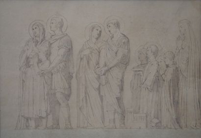 null Hippolyte FLANDRIN (after) SAINT EUSTACHE and his family, Saint Adrien and Saint...
