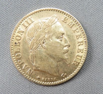null Coin of 10 Francs gold at 900°/00 Napoleon III, head laureate 1865
 Workshop:...
