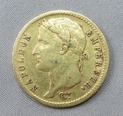 null Coin of 20 Francs gold at 900°/00 Napoleon Emperor, head laurel 1812
 Workshop:...
