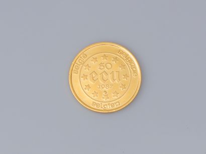 null 1 Belgian 50 Ecu -Charles Quint gold coin at 900 °/00
Commemorative coin 30...
