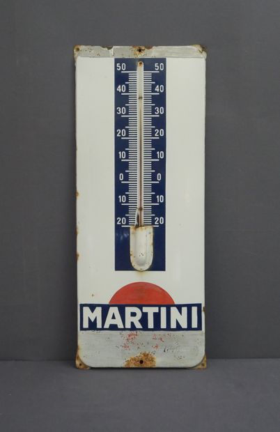 PLAQUE en tôle émaillée Martini avec thermomètre...