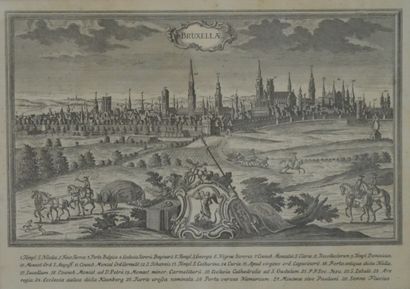 View of Brussels. Black and white ENGRAVING...