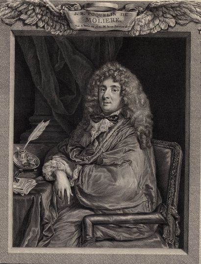 Molière (1622-1673), after Sébastien Bourdon (1616–1671), Jacques Firmin de Beauverlet... Gazette Drouot