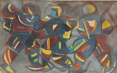 null Marcel BURTIN (1902-1979). Composition, 1951-4. Oil on canvas signed lower right,...