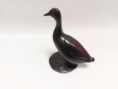 null According to François POMPON (1855-1933). The duck. Multiple in bronze with...