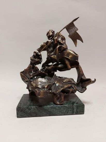 null Salvador DALI (1904-1989). Saint George slaying the dragon. Bronze multiple...
