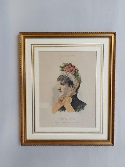 null 5 watercolour fashion prints from the 19th century. Maximum size: 36 x 22 cm....