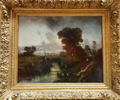 null Félix-Saturnin BRISSOT de WARVILLE (1818 - 1892)
le pont de bois
Oil on canvas...