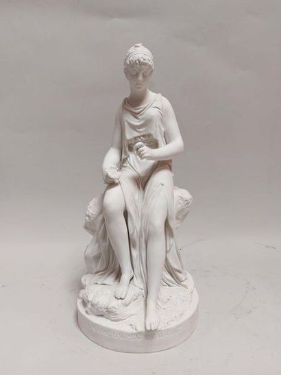 null NATIONAL MANUFACTURING of SEVRES. Biscuit statuette "HE loves me a little, a...