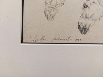 null Jean-François LEGILLON (1739 - 1797)
Two sheets of horse studies, 1783
Black...