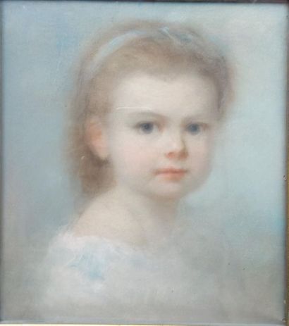 null Charles ESCOT (1834-1902). Portrait of a young girl. Pastel signed lower left....