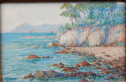 null Amant GERMAN (1896-1943)
Seaside near Cannes
Watercolours on paper mounted on...