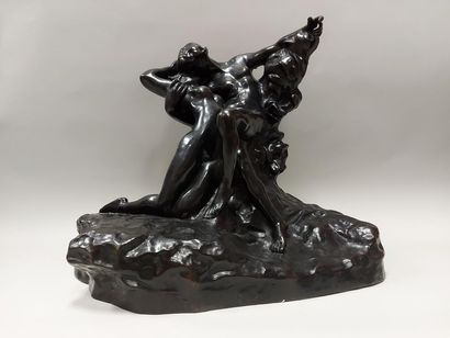 null Auguste RODIN (1840-1917). The eternal spring. Multiple in bronze with black...