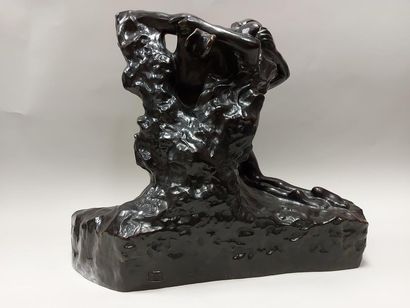 null Auguste RODIN (1840-1917). The eternal spring. Multiple in bronze with black...