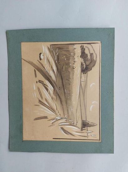 null French school around 1900. Suite of 10 lithographs with white gouache highlights....