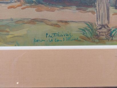 null Pierre LE TRIVIDIC (1898-1960)
La Cour d'Albane à Rouen
Watercolour on paper...